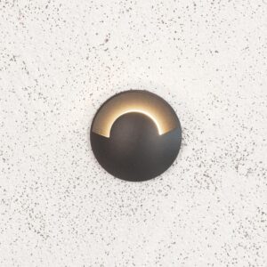 Balise encastrable ronde noire, bande lumineuse semi-circulaire LED pour sol ou mur