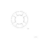 Balise encastrable ronde blanche avec quatre évidements, pour encastrement au sol