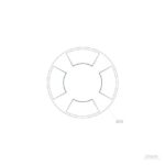 Spot encastré de sol rond à quatre ouvertures, anneau circulaire pour modules LED