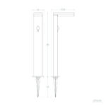 Balise sur pied solaire 50 cm aluminium avec détecteur de mouvement et piquet