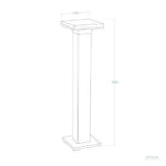 Balise sur pied 80 cm, colonne carrée, socle plat et chapeau supérieur, montage en saillie