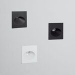 Balise murale encastrable carrée à LED, blanche et noire, puits lumineux conique