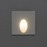 Balise murale encastrable blanche carrée avec ouverture ovale, éclairage LED