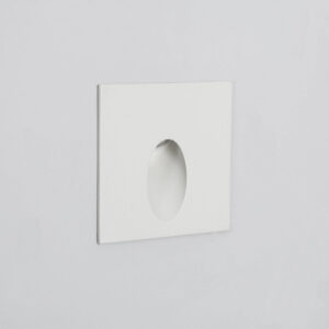 Balise murale encastrable blanche carrée à ouverture ovale pour éclairage extérieur