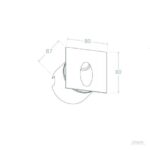 Balise murale encastrable LED 3W carrée blanche avec ouverture ovale