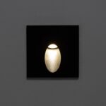 Balise Extérieure Murale LED Encastrable 3W Carrée Ellis Noire Blanc chaud 2700K