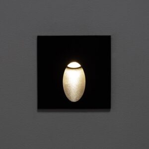 Balise Extérieure Murale LED Encastrable 3W Carrée Ellis Noire Blanc chaud 2700K