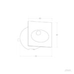 Balise murale encastrable noire façade carrée avec ouverture circulaire pour éclairage extérieur