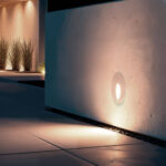 Balise murale encastrable ronde blanche LED 3W, éclairage bas de mur extérieur