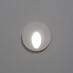 Balise murale encastrable ronde blanche à LED, éclairage ovale central