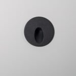 Balise murale encastrable ronde grise mate avec ouverture ovale