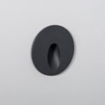 Balise murale encastrable ronde gris foncé mat avec ouverture ovale