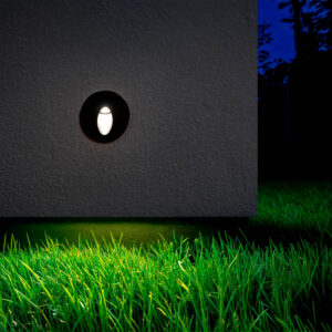 Balise Extérieure Murale LED Encastrable 3W Ronde Boiler Noire Blanc neutre 4000K