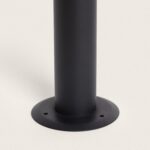 Balise en saillie cylindrique noir mat, base plate à fixer avec trous de vis