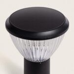 Balise sur pied noire avec diffuseur transparent cannelé