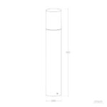 Balise sur pied cylindrique 50 cm en aluminium à poser en saillie