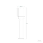 Balise sur pied 50 cm en acier inoxydable cylindrique pour éclairage extérieur