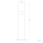 Balise sur pied rectangulaire en aluminium 50 cm fixation en saillie pour éclairage extérieur