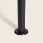 Balise sur pied noire en acier avec platine de fixation ronde à vis