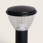 Balise extérieure sur pied noire avec diffuseur transparent cannelé