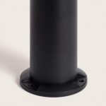 Balise sur pied noire cylindrique, base de fixation ronde avec vis