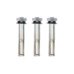 Cheville à expansion métallique avec écrou et rondelle, lot de trois