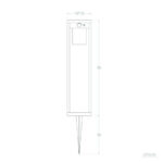 Balise solaire sur pied 40 cm avec pic et détecteur de mouvement