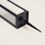 Balise solaire sur pied rectangulaire noire en aluminium avec piquet d'ancrage