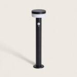 Balise Extérieure sur Pied Solaire LED 50cm Aluminium Ashier Noir