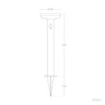 Balise solaire sur pied avec piquet, tête ronde et détecteur de mouvement