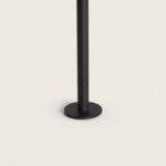 Balise LED noire en aluminium sur piquet, tige ronde et base disque