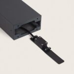 Balise sur pied anthracite en aluminium, corps rectangulaire avec câble et support de fixation