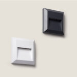 Balise LED encastrable murale carrée, anthracite et blanche, finition mate