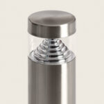 Balise sur pied en acier inoxydable brossé, diffuseur transparent avec réflecteur concentrique