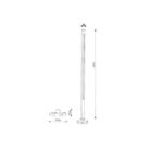 Balise sur pied LED extérieure, fût mince cylindrique, socle rond pour fixation au sol, hauteur 1000 mm