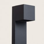 Balise sur pied LED anthracite en aluminium mat 50 cm tête carrée