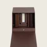 Balise LED extérieure rouille en aluminium rectangulaire, module LED apparent