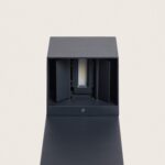 Balise LED sur pied anthracite tête rectangulaire avec module LED apparent