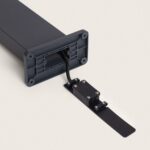 Balise sur pied anthracite en aluminium, base ouverte avec câble et support de fixation amovible