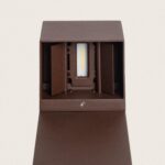 Balise LED extérieure rouille en aluminium, finition mate, module LED encastré