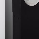 Balise sur pied noire en métal avec tête ronde blanche finition mate