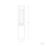 Balise sur pied cylindrique 60 cm, ouvertures verticales pour diffusion lumineuse