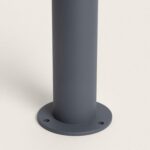 Balise sur pied anthracite, base cylindrique avec bride de fixation ronde et trous de vissage