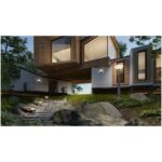 Balise LED sur pied métallique noire 45 cm éclairage chaud pour allée extérieure