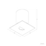 Balise murale encastrable carrée avec ouverture semi-circulaire