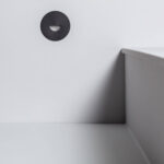 Balise encastrée murale ronde noire LED orientée vers le bas blanc neutre