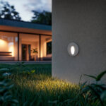 Balise murale encastrée ronde blanche LED, éclairage de marche