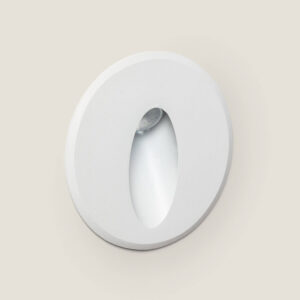 Balise LED Extérieure 3W Encastrable au Mur Ronde Bombée Olite Blanche Blanc neutre 4000K