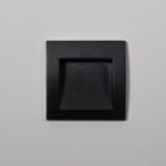 Balise murale encastrée carrée noire pour éclairage de marches