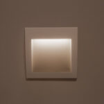 Balise encastrée au mur carrée blanche, éclairage LED indirect